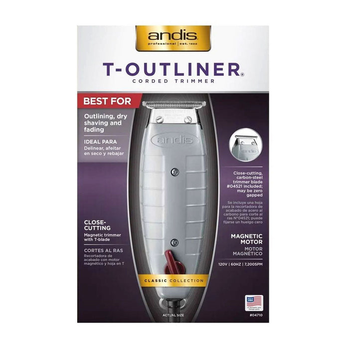 Andis Professional T-Outliner® T-Blade con cable #04710 y afeitadora inalámbrica de lámina de titanio TS-2 #17200