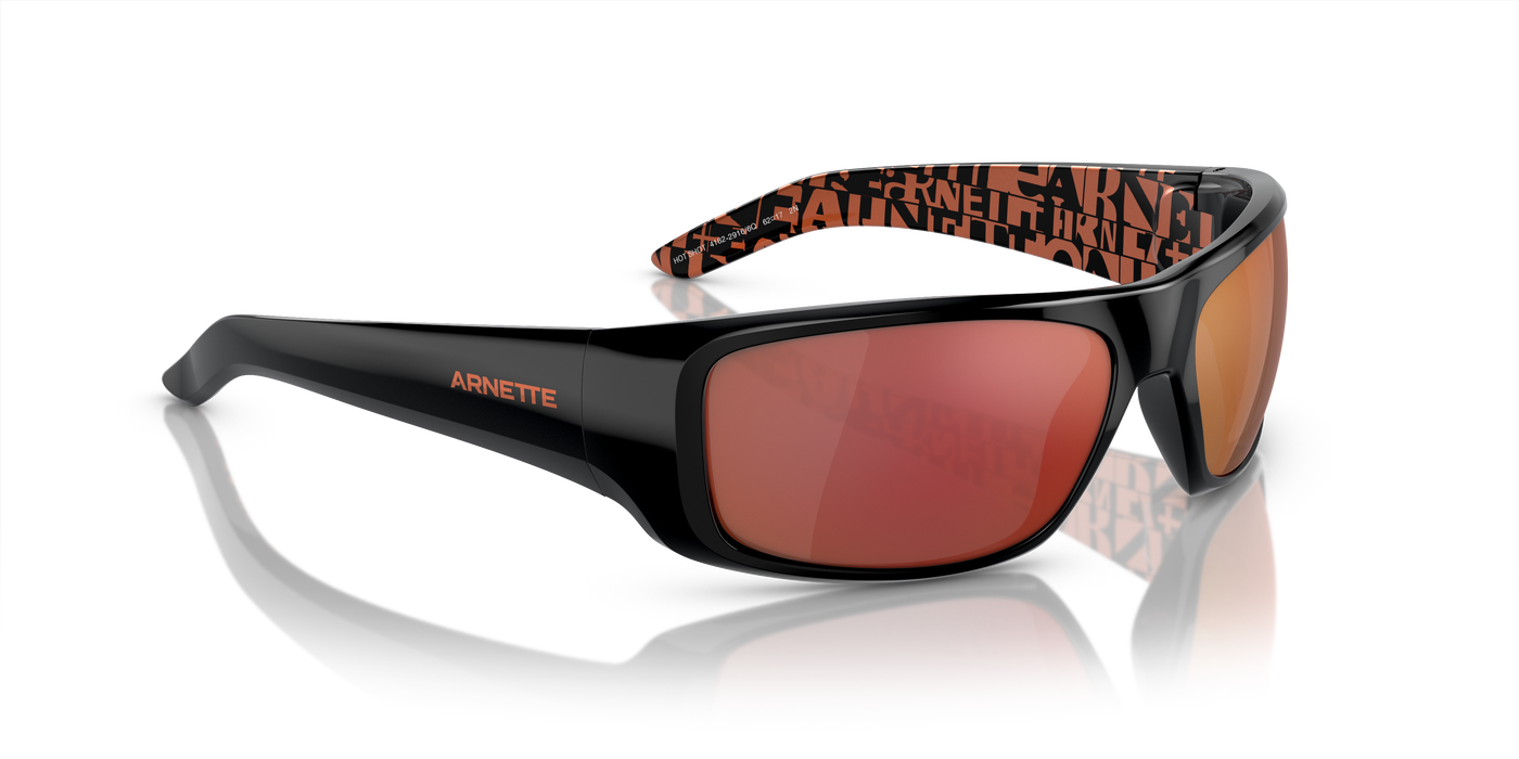 Arnette AN 4182 2189-6Q Hot Shot - Noir brillant-Rouge par Arnette pour Homme - 62-17-130 mm Lunettes de soleil