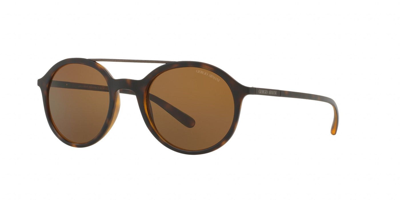 Giorgio Armani AR 8077 5089-83 - Tortoise Matte-Brown Polarized by Giorgio Armani for Men - 50-21-140 mm Sunglasses