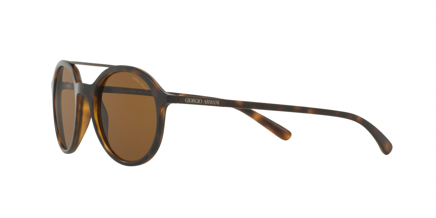 Giorgio Armani AR 8077 5089-83 - Tortoise Matte-Brown Polarized by Giorgio Armani for Men - 50-21-140 mm Sunglasses