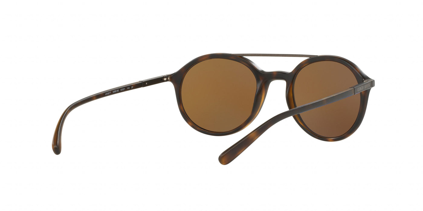 Giorgio Armani AR 8077 5089-83 - Tortoise Matte-Brown Polarized by Giorgio Armani for Men - 50-21-140 mm Sunglasses