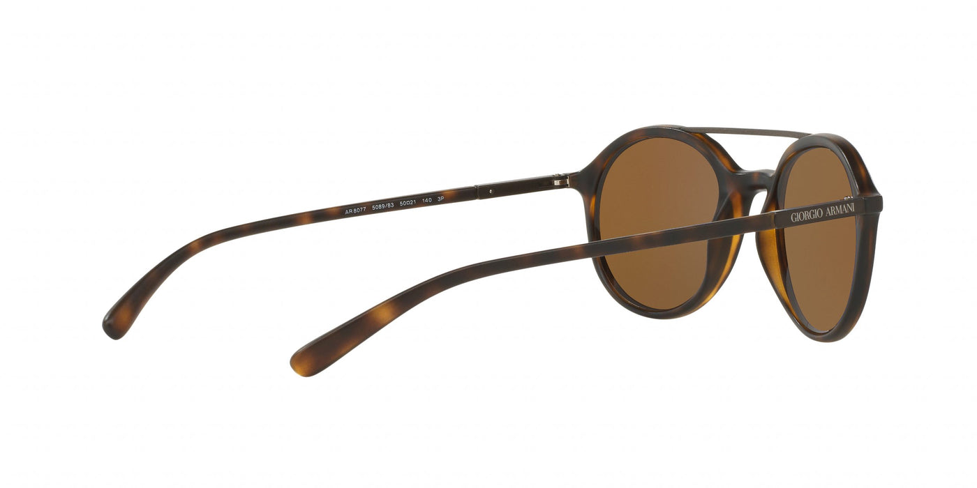 Giorgio Armani AR 8077 5089-83 - Tortoise Matte-Brown Polarized by Giorgio Armani for Men - 50-21-140 mm Sunglasses