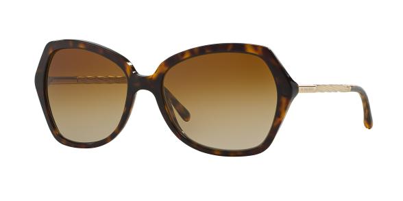 Burberry BE 4193 3002-T5 - Dégradé Brun Havane Foncé Polarisé par Burberry pour Femme - 57-17-135 mm Lunettes de soleil