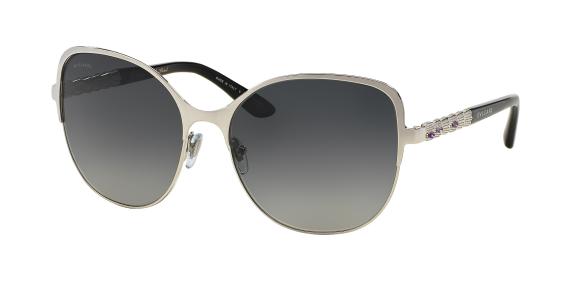 Bvlgari BV6078KB 394-T3 - Silver Plated-Grey Gradient Polarized by Bvlgari for Women - 57-16-135 mm Sunglasses