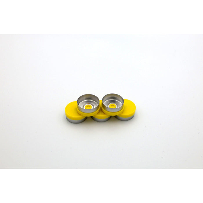 Aluminum Flip-Off Cap Seals, 20mm, Yellow, 1000 per Bag/Pack