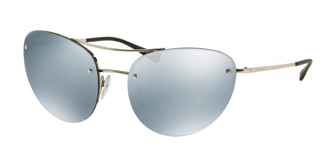 Prada SPS 51R 1BC-5K2 - Argent-Vert Argent par Prada pour Femme - Lunettes de soleil 59-18-135 mm