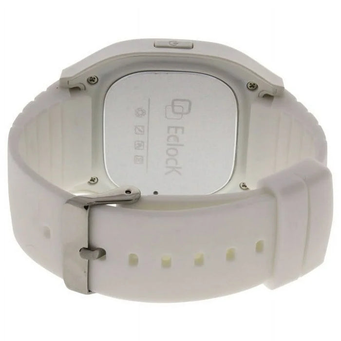 EK-B1 Montre Connectee White Silicone Strap Smart Watch by Eclock for Men - 1 Pc Watch