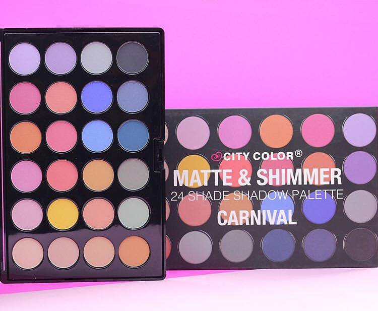 Paleta de sombras CITY COLOR Matte &amp; Shimmer de 24 tonos - Carnival