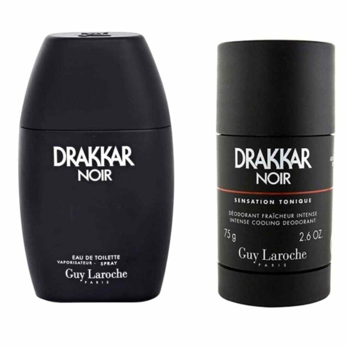 Drakkar Noir by Guy Laroche for Men - 2 Pc Gift Set 1oz EDT Spray, 2.6oz Deodorant Stick