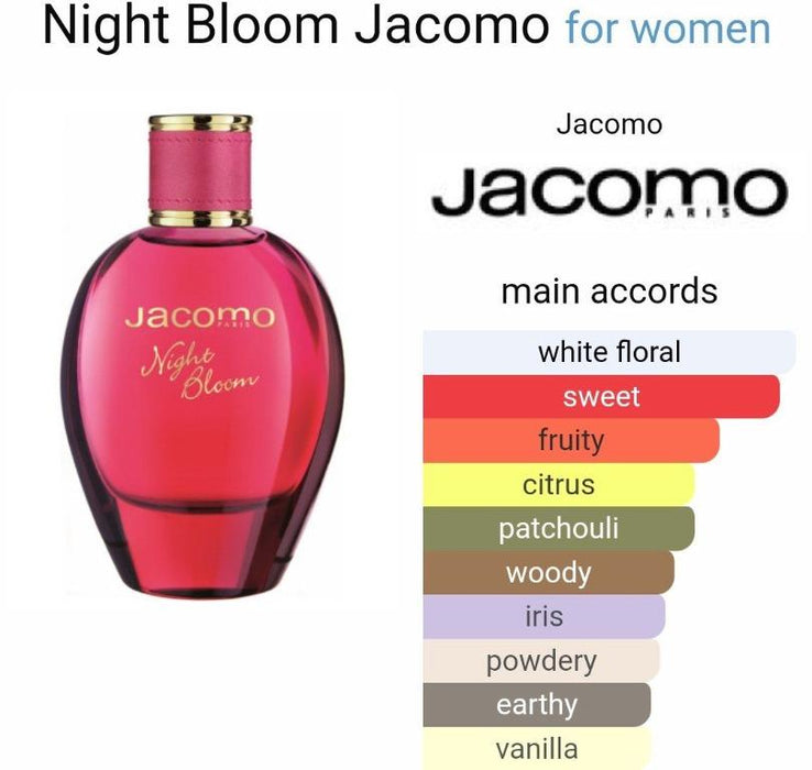 Night Bloom de Jacomo para mujeres - Spray EDP de 3,4 oz