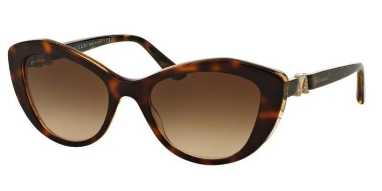 Bvlgari BV8168B 5379-13 - Top Havana-Brown Crystal-Brown Gradient by Bvlgari for Women - 53-19-140 mm Sunglasses