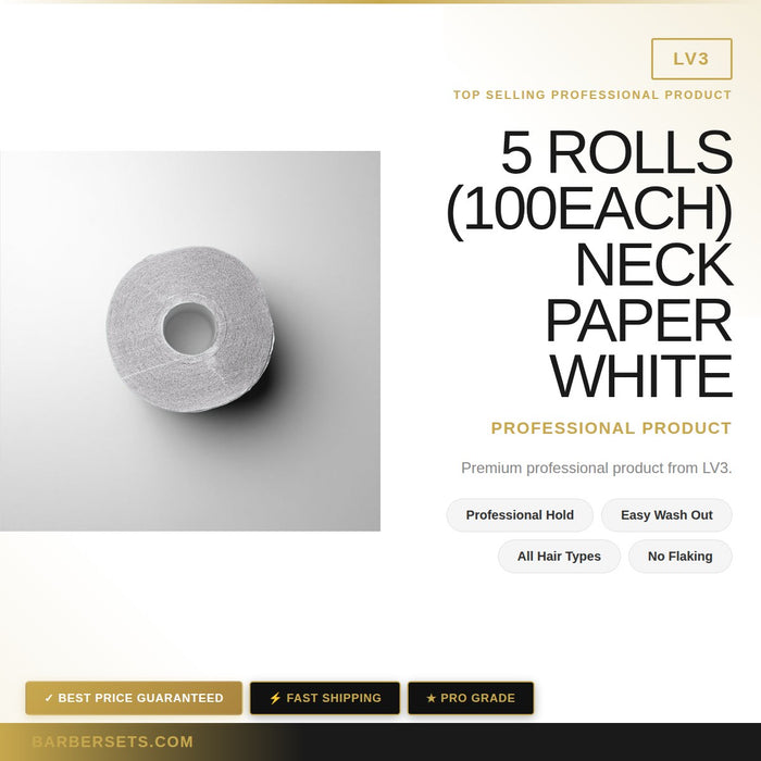LV3 5 ROLLS (100EACH) NECK PAPER WHITE