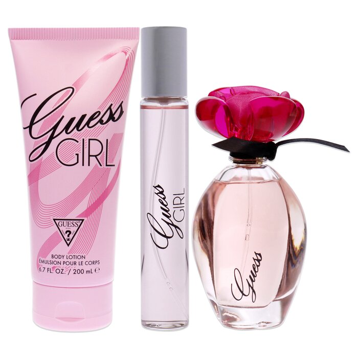 Guess Girl by Guess for Women - 3 Pc Gift Set 3.4oz EDT Spray, 0.5oz EDT Spray, 6.7oz Body Lotion