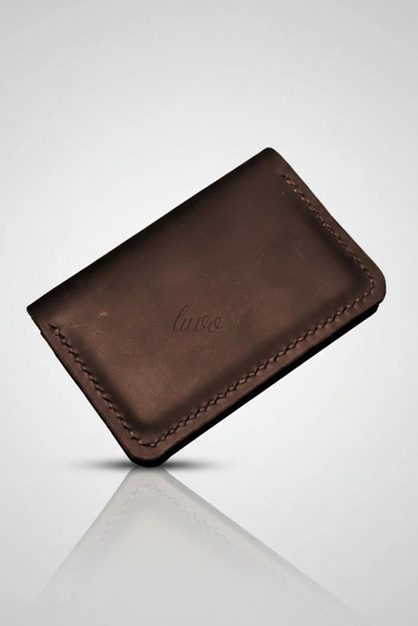 Purple Genuine Leather Card Holder Handmade for Men Gift Premium