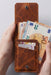 Black Vertical Genuine Leather 4 Card Slots Wallet Handmade for Men Gift