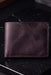 Purple Genuine Leather 10 Card Slots Wallet Handmade for Men Gift