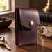 Purple Trifold Slim Genuine Leather 9 Card Slots Wallet Handmade for Men Gift