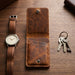 Tan Vertical Genuine Leather 4 Card Slots Wallet Handmade for Men Gift