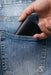 Black Slim Genuine Leather 6 Card Slots Wallet Saddle Stitch Handmade