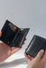 Black Slim Genuine Leather 6 Card Slots Wallet Saddle Stitch Handmade