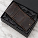Dark Brown Slim Genuine Leather 6 Card Slots Wallet Italian Stitch Handmade