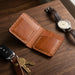 Tan Genuine Leather Wallet Handmade for Men Gift