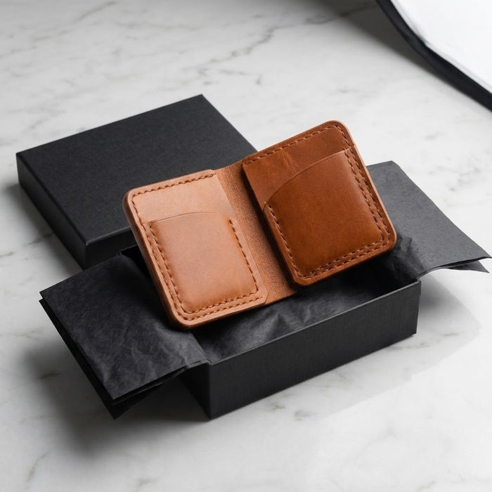 Tan Genuine Leather Wallet Handmade for Men Gift