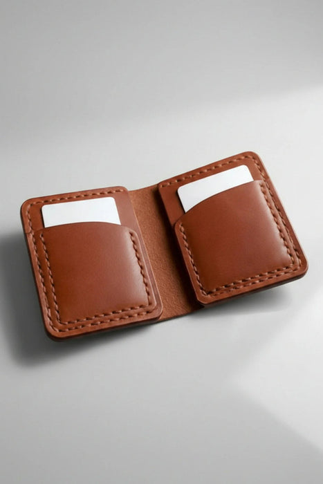 Tan Genuine Leather Wallet Handmade for Men Gift