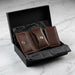 Genuine Leather Snap Wallet Compact Card Case Handmade for Men Gift - Dark Brown