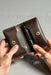 Dark Brown Genuine Leather Wallet Italian Stitch Handmade for Men Gift