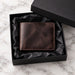 Dark Brown Genuine Leather 4 Card Slots Wallet Italian Stitch Handmade