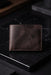 Genuine Leather Bifold Wallet 4 Card Slots Handmade for Men Gift - Dark Brown