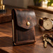 Dark Brown Trifold Slim Genuine Leather 9 Card Slots Wallet Handmade