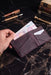 Purple Genuine Leather 4 Card Slots Wallet Handmade for Men Gift