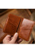 Tan Slim Genuine Leather Wallet Handmade for Men Gift
