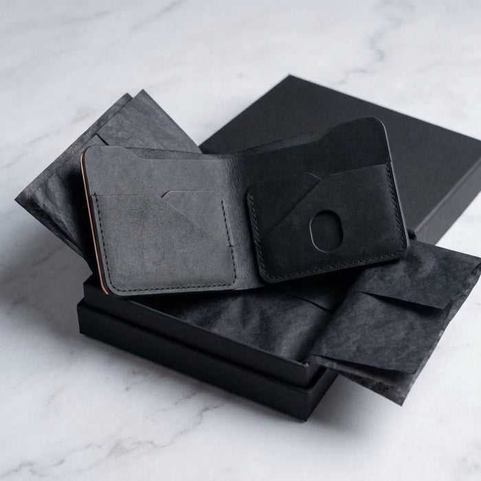 Dark Green Vertical Genuine Leather 8 Card Slots Wallet Handmade for Men Gift