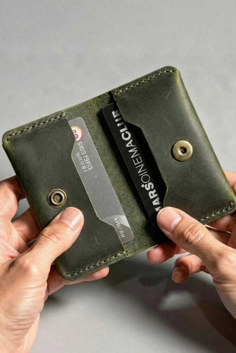 Tan Genuine Leather Wallet Saddle Stitch Handmade for Men Gift Premium