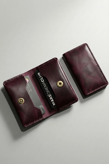 Tan Genuine Leather Wallet Saddle Stitch Handmade for Men Gift Premium
