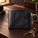 Black Genuine Leather 10 Card Slots Wallet Handmade for Men Gift