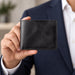 Black Genuine Leather 10 Card Slots Wallet Handmade for Men Gift