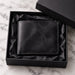 Black Genuine Leather 10 Card Slots Wallet Handmade for Men Gift