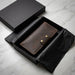 Dark Brown Genuine Leather 4 Card Slots Wallet Italian Stitch Phone Pocket