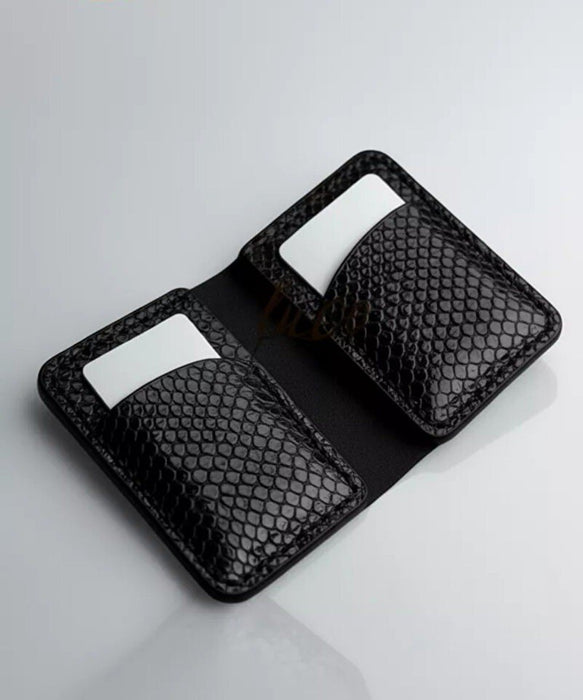 Snake Print Genuine Leather Wallet Handmade for Men Gift