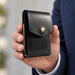 Black Trifold Slim Genuine Leather 9 Card Slots Wallet Handmade for Men Gift