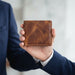 Tan Genuine Leather 4 Card Slots Wallet Handmade for Men Gift
