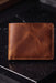 Tan Genuine Leather 4 Card Slots Wallet Handmade for Men Gift