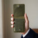 Vertical Genuine Leather Wallet 4 Card Slots Snap Closure Handmade Men Gift - Dark Green