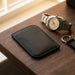 Black Genuine Leather Wallet Minimalist Handmade for Men Gift