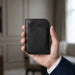 Black Genuine Leather Wallet Minimalist Handmade for Men Gift