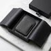 Black Genuine Leather Wallet Minimalist Handmade for Men Gift
